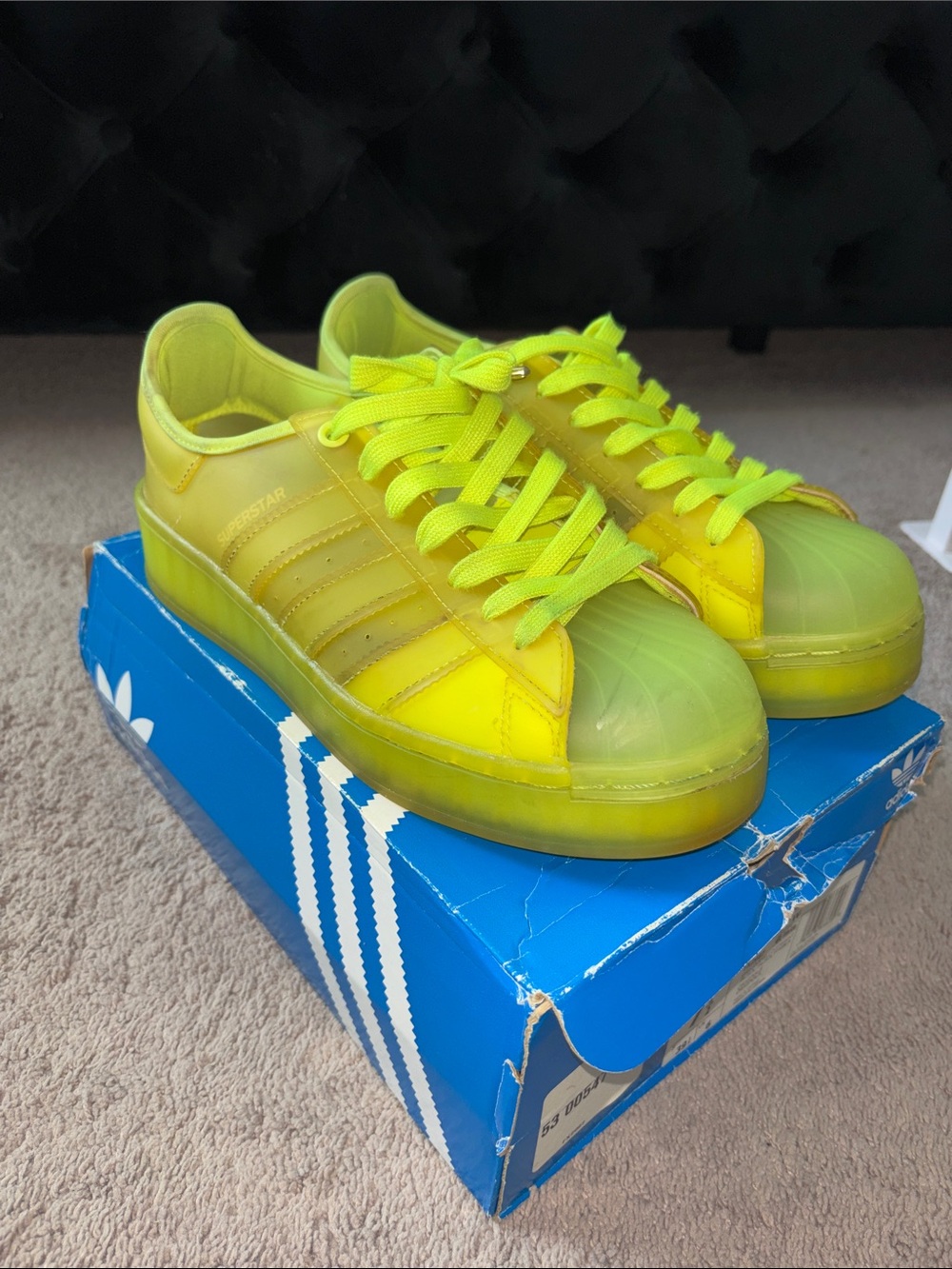adidas Kids Superstar Sneakers - Neon Lime